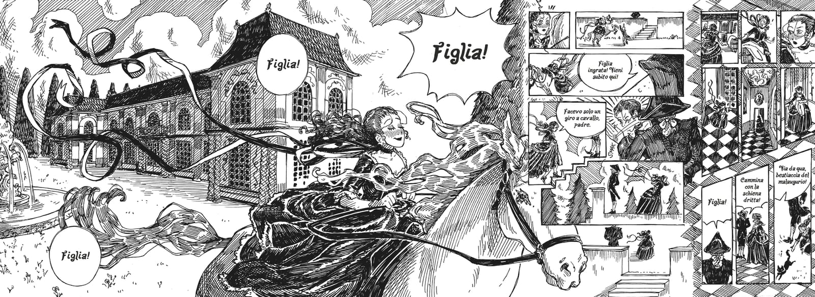 La Figlia, un tratto del leporello disteso
